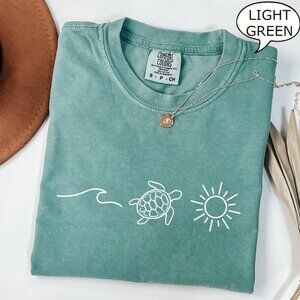 Comfort Colors Ocean Turtle Sun T-Shirt, Summer Shirt, Gift For Women, Beach 169